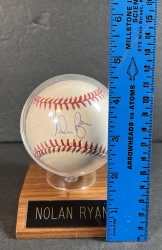 Signed Nolan Ryan Baseball With Case Holder & Stand - Picture 6 of 6