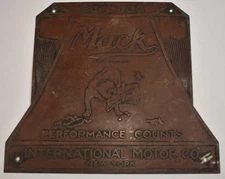 Vintage Mack Truck International Motor Performance Counts Advertising Emblem