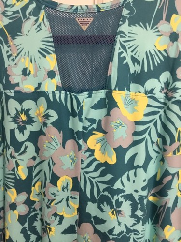 Columbia Women's PFG Green Bright Tropical Yellow Floral Sleeveless Dress Sz XL - 第 4/8 張圖片