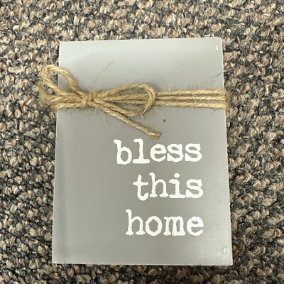 4x3x1  book  wood block painted bless this home collins rustic Mother s Day