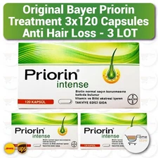 BAYER Priorin Intense Anti Hair Loss Treatment Herbal Capsules - 3×120 Capsules