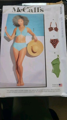 MCCALL'S SEW PATTERN MISS SZ 14-22 M8329 ONE OR 2 PIECE VIEW OPTIONS - Picture 3 of 5