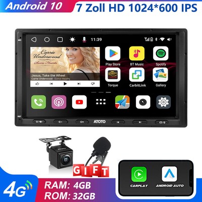 ATOTO S8MS Doppel DIN 7'' Android Autoradio GPS NAVI ChatGPT-AI + Rückfahrkamera