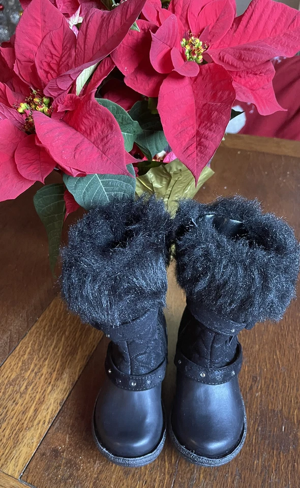 Botas de invierno negras Canyon River Blues Fiona CRB para niñas pequeñas de piel sintética talla 6 Foto 2 de 4