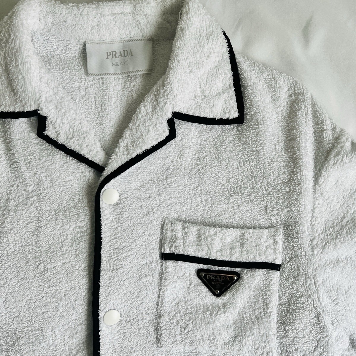 半額以下★PRADA Terry Bowling Shirt White PRADA terry cotton Unisex bowling shirt | eBay