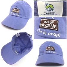 Life is Crap Blue 'Out of Chocolate' Novelty Humor Strapback Adjustable Hat
