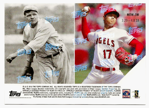 2018 Topps Now #MOW-1W Shohei Othani Rookie (Momnent OF Week (Gold Winner) SSP - Picture 2 of 2