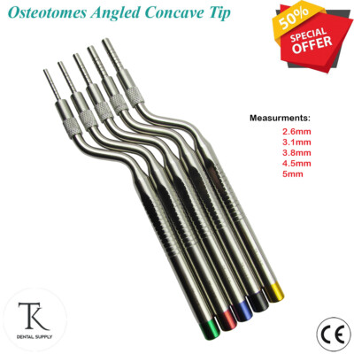 Zahnimplantate Osteotome Sinus Lift Offset Konkave Spitze Chirurgie Instrumente Neu