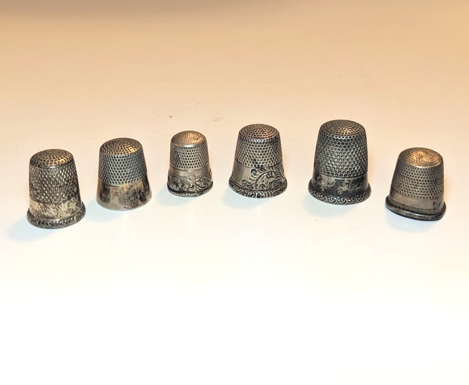 Lot of 6 Vintage Antique Stamped Sterling 925 Silver Thimbles eBay