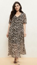 WALLIS CURVE Beige Chiffon Maxi Dress BNWT Plus Size 26 RRP £69 Wedding Races