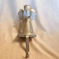 Metal Angel Christmas stocking hanger – handcrafted rustic heavy metal weldment