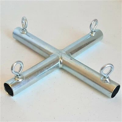 4 Way Flat X Cross Canopy Fitting Patio Carport Garden Booth (FWFX) 1 5/8" pipe
