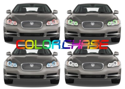 Color Chasing LED Headlight Flow Halo kit for Jaguar XF 09-11