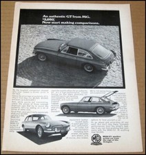 1967 MGB GT Print Ad Automobile Car Advertisement Vintage British Leyland Motors