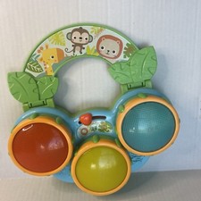 Bright Starts Safari Jungle Beats Musical Toy Drum Melody Mode Lights WORKS