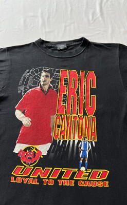 超希少 Vintage NIKE ERIC CANTONA Tシャツ マンU Vintage 90s Manchester United Eric Cantona #7 Black T-shirt