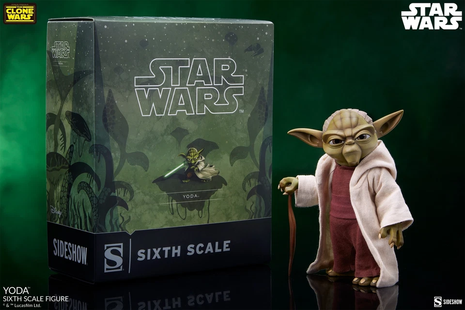 Star Wars The Clone Wars Animated Yoda Jedi Master 1/6 Action Figure Sideshow - Image 3 of 4