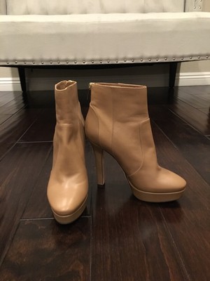 beige platform booties