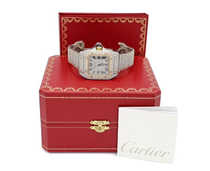 Cartier Santos 100 XL 2656 Gold and Steel Full Custom