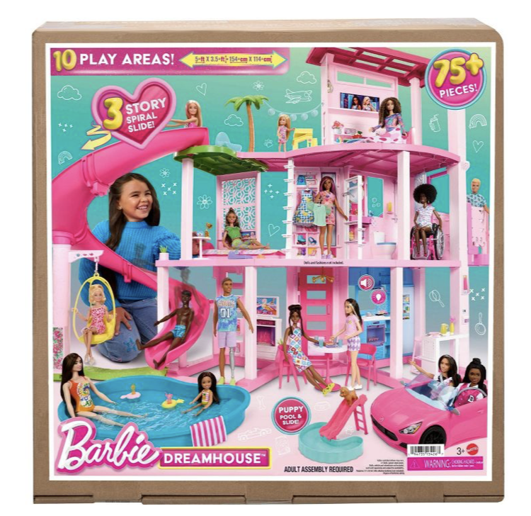 Barbie Dreamhouse Pool Party Doll House with 75+ Story Slide Toy