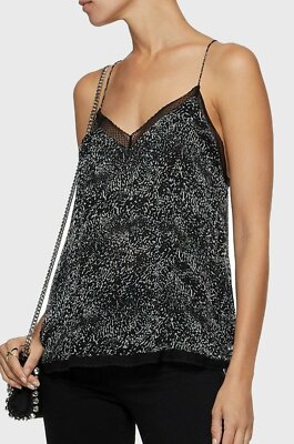 IRO Talloa Camisole Top XS Women Casual Printed Sleeveless Tank Blouse NEW 28391