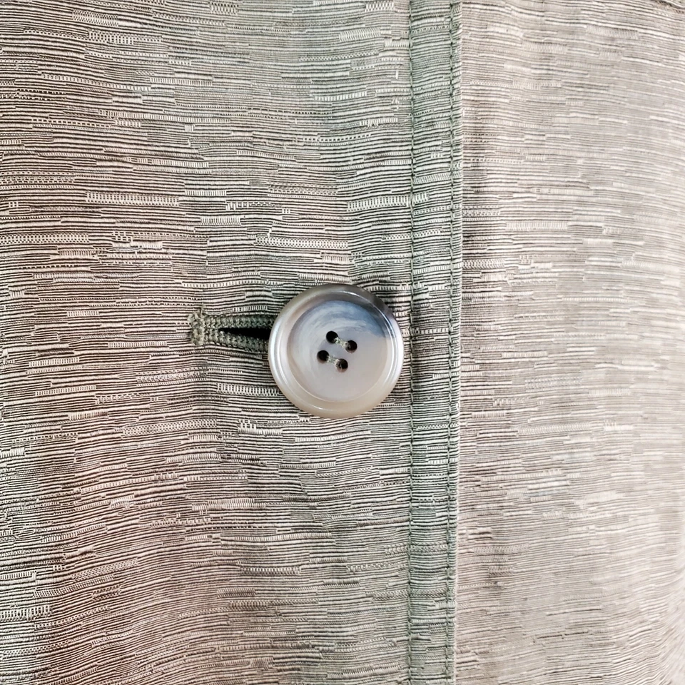 Chaqueta Judith Hart para mujer 8 seda mezcla lino verde oliva botones bolsillos delanteros Foto 4 de 4