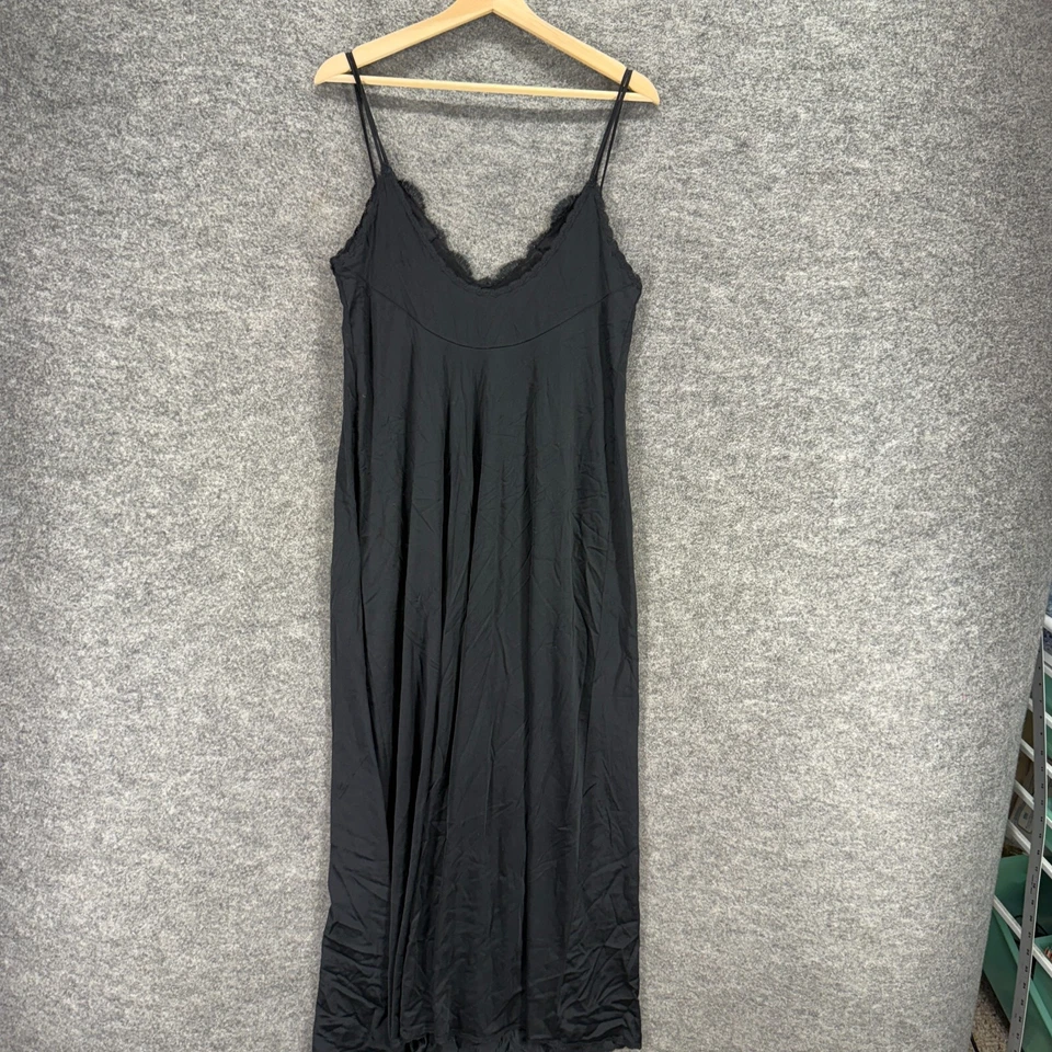 Vassarette Vestido de Noche Mujer 38 Negro Floral Encaje Cuello en V Sin Mangas Prendas para Dormir Foto 2 de 4