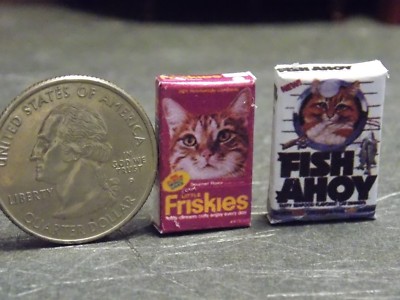 Dollhouse Miniature Cat Food Box Set of 2 1:12 Inch scale D258 Dollys Gallery