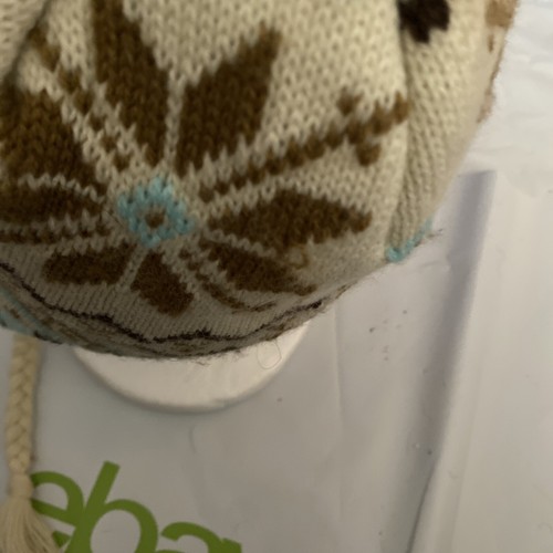 Burton Tejido Sombrero Gorra Gorro Invierno Snowboard Esquí Nieve Azul Marrón Cable Tejido Gorra - Imagen 4 de 5