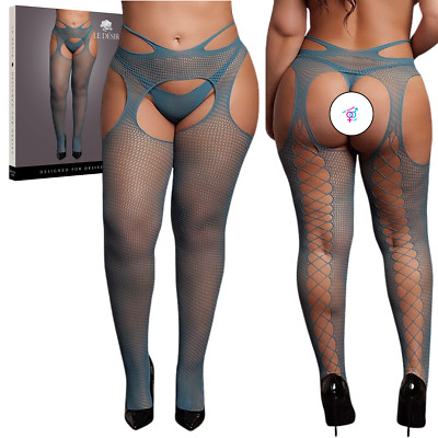 Suspender Pantyhose Strappy Stockings Plus Size Open Back Women Sexy Lingerie