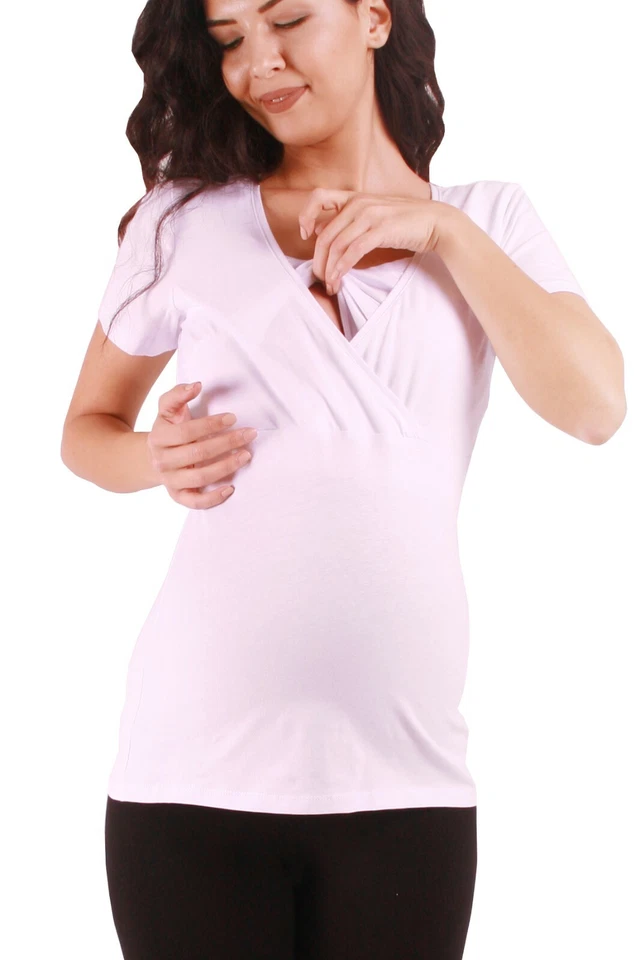 2 in 1 Stillshirt Umstandsshirt Schwangerschaftsshirt Stilltop Stillbluse MMC - Bild 4 von 4