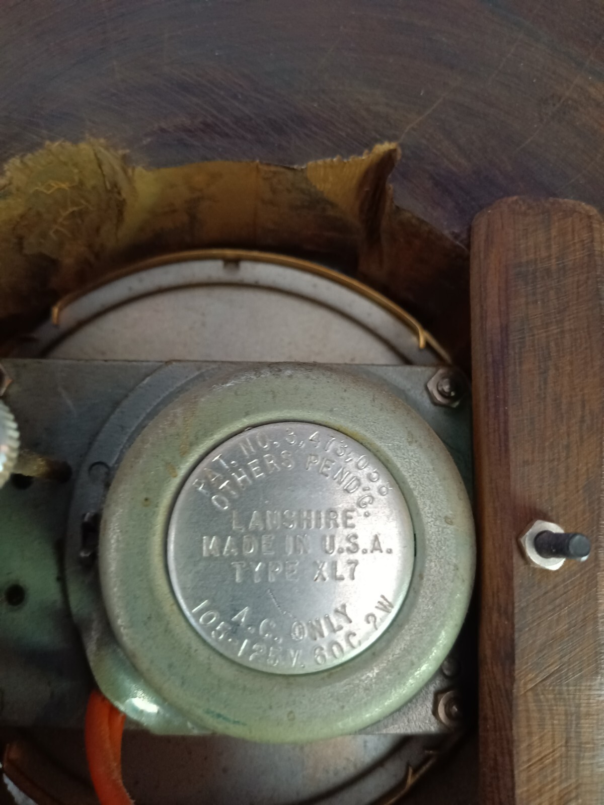 Vintage Lanshire Ironwood Electric Clock Motor Type XL7 Made in USA