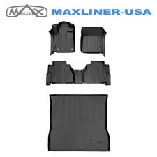 SMARTLINER Floor Mats Set (2 Rows) And Cargo Liner Black For 2012-2021 Sequoia