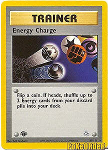 Neo Genesis Rare Trainer - Energy Charge Card 85/111 UNLIMITED EDITION NOT FIRST
