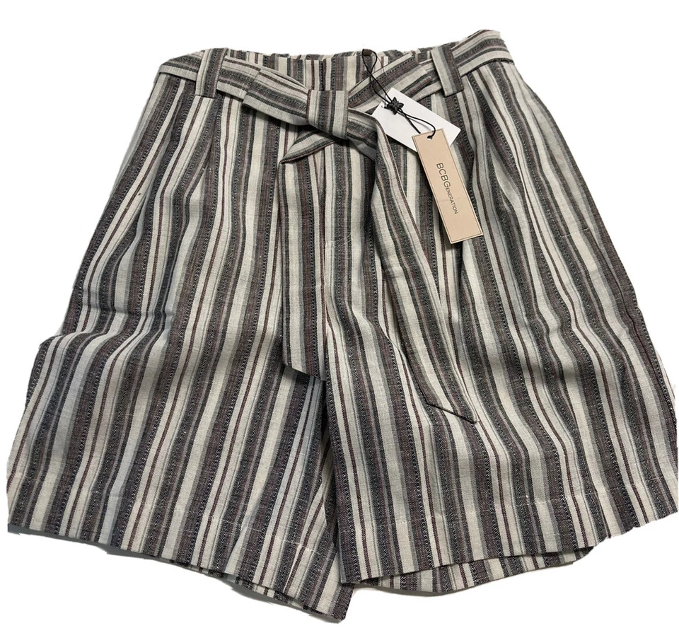 Pantalones Cortos Para Mujer BCBGeneration Cinturón Corbata Cintura Alta Largo Ligero XS PRECIO DE VENTA SUGERIDO POR EL FABRICANTE 88 USD Foto 2 de 4