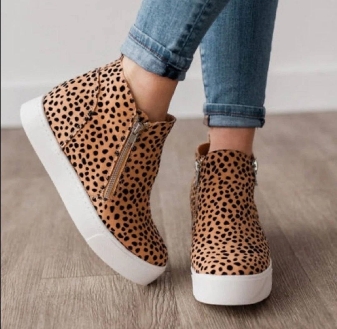 Cheetah wedge sneakers sale