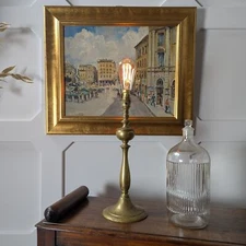 Early 20th Century Brass Lamp Of Baluster Form – Stamped 1920