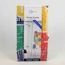USA Map Shower Curtain  70" x 72"  Mainstays  100% PEVA Chloride Free New