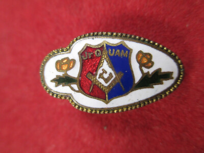 Antique Jr. O.U.A.M. & D. of A. Outing Pin/Clip  ENAMEL -RARE