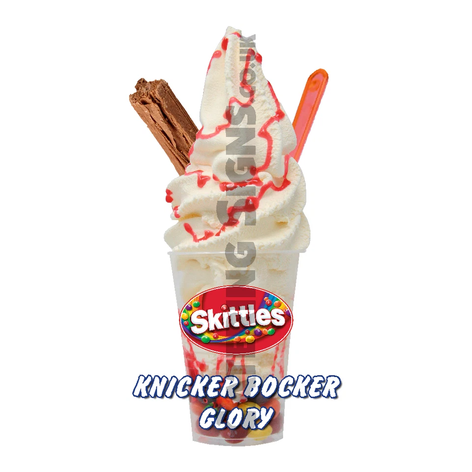 Skittles KBG Knickerbocker Glory Whippy Ice Cream Sticker - 16cm die cut decal