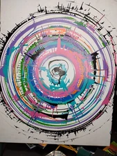 Abstract Art 24"X36"  By Aspiring Young Artist Chloe Green 