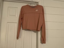 Nike Sportswear Women s Crop Pullover Sweatshirt Crewneck XS Peach