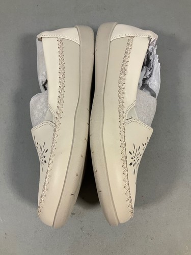 Earth Origins Freya Wide Sand White Leather Womens Size 7W - Picture 10 of 13