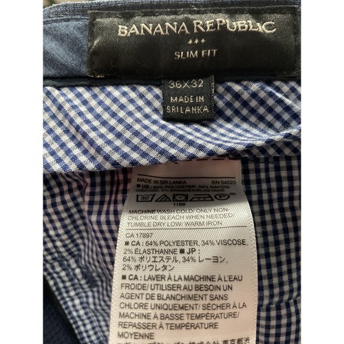 Banana Republic Men's Blue Plaid Dress Pants - Picture 3 of 4