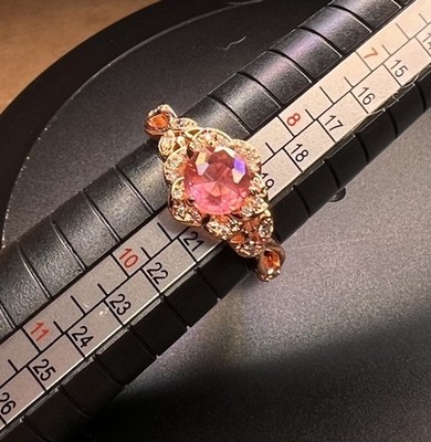 Fragrant Jewels Size 9 Plated Rose Gold With Pink Stone Ring
