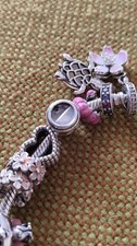 Pandora 925 Silver Moments Charm Bracelet with 13 Charms + mirror jewellery box