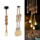 Retro Industrielampe Hanfseil Hängeleuchte Seil Pendelleuchte Deckenlampen E27