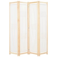 Vidaxl 4-Teiliger Raumteiler Cremeweiß 160 X 170 X 4 Cm Stoff Neu