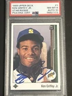 1989 Upper Deck - Star Rookie Ken Griffey Jr #1 (RC) Auto PSA/DNA Auto 10 PSA 8