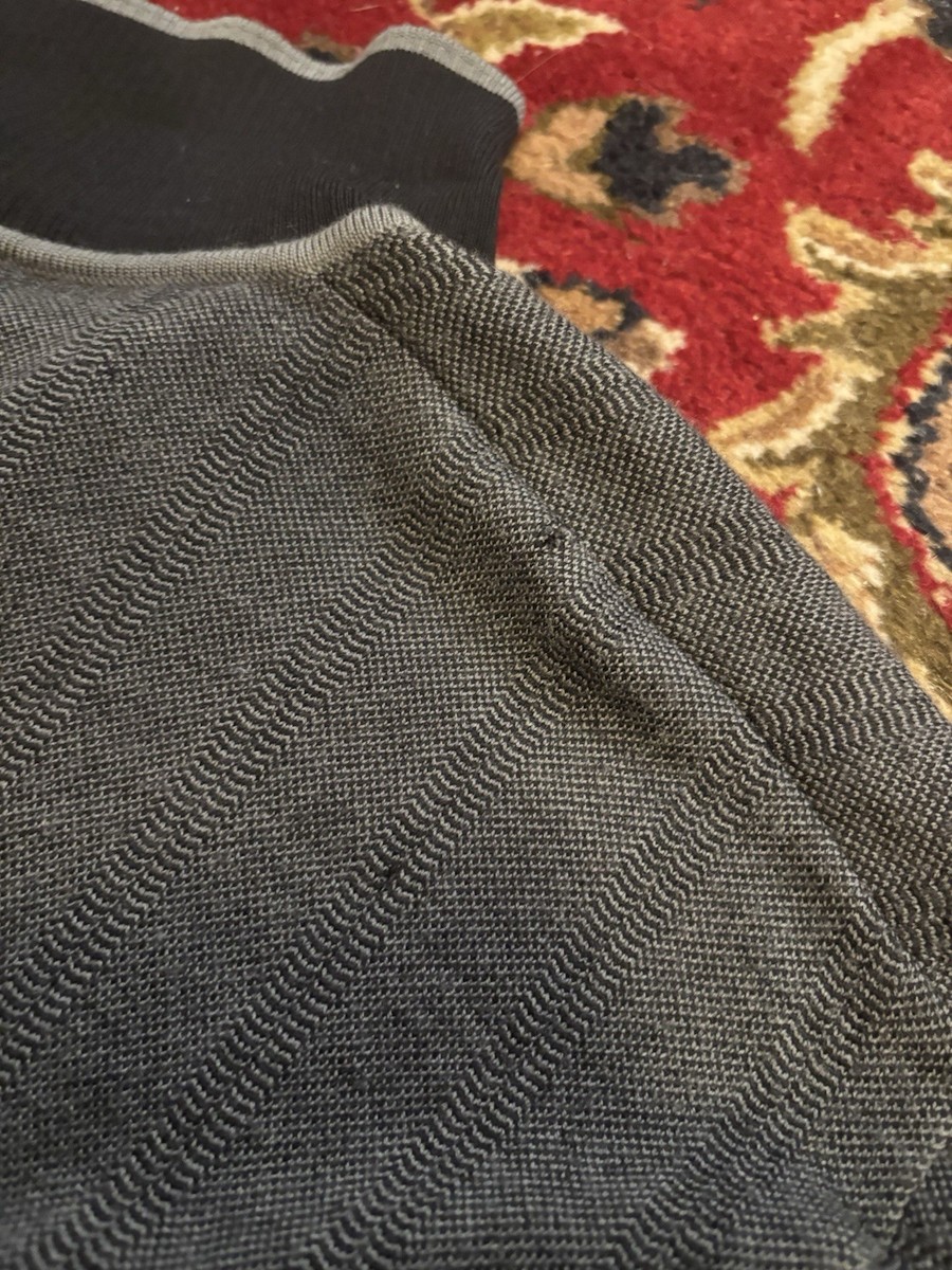 Brioni Wool/Lana 1/4 Zip Collared Gray Pullover Light Sweater Size